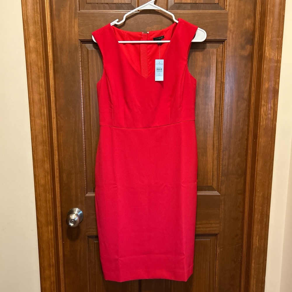 Ann Taylor Vibrant Red Midi Dress